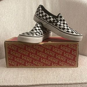 Vans classic slip on checkered metallic shoes  size 8